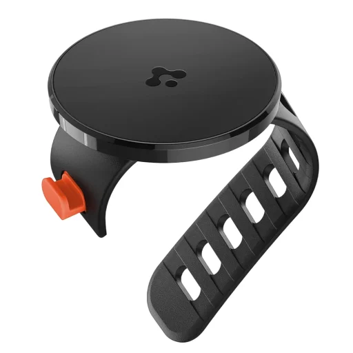 Spigen - Telefon tartó OM200 (AMP11740) - Mágneses, rugalmas, 8 lyukas illeszkedés, kerékpárokhoz/futópadokhoz/babakocsikhoz - fekete - 3
