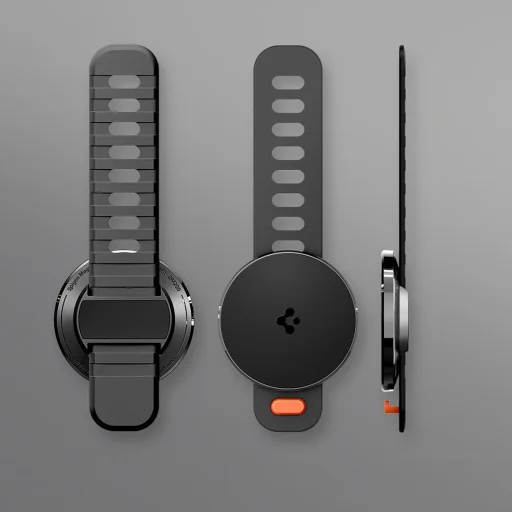 Spigen - Telefon tartó OM200 (AMP11740) - Mágneses, rugalmas, 8 lyukas illeszkedés, kerékpárokhoz/futópadokhoz/babakocsikhoz - fekete - 9