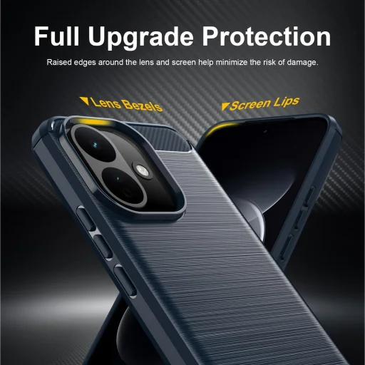  Xiaomi Redmi Note 17 Pro 5G kék Techsuit Carbon Silicone ütésálló tok - 3
