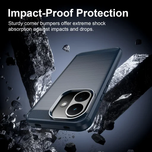  Xiaomi Redmi Note 17 Pro 5G kék Techsuit Carbon Silicone ütésálló tok - 4