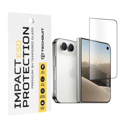  iPhone Duo Techsuit ESD Glass fekete edzett üveg kijelzővédő fólia - 1