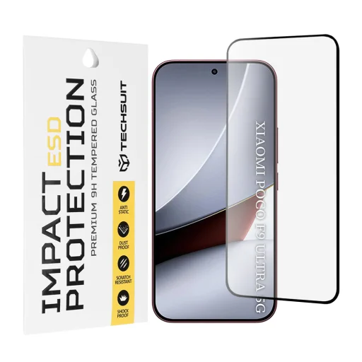  Xiaomi Poco F9 Ultra fekete Techsuit ESD Glass edzett üvegfólia - 1