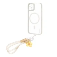  Apple iPhone 13-hoz való átlátszó, csillámos OBAL:ME MagNetix Wrist csuklópántos tok