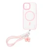  Apple iPhone 15-höz való átlátszó OBAL:ME MagNetix Wrist Blossom tok csuklópánttal thumbnail