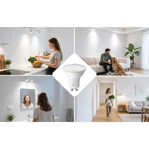 LEPRO 200086-DW GU10 LED-izzó, 3,3 W, hideg fehér, 5 db - 6