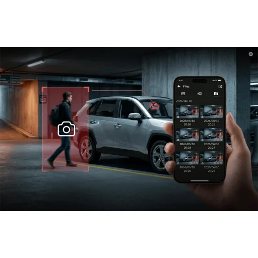 Ottocast Ottosafe CA560-T első és hátsó fedélzeti kamera vezeték nélküli Apple CarPlay és Android Auto adapterrel - 6