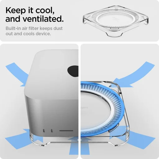 Spigen LD202 (AMP04796) átlátszó, szűrős állvány Apple Mac Studio készülékhez - 6