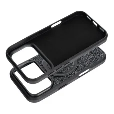  iPhone 15 Quartz Mag tok kör alakú támasztékkal, fekete