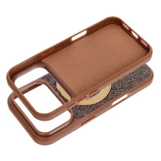  iPhone 15 Quartz Circle Stand Mag Cover barna tok