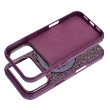  iPhone 15 tok Quartz Circle Stand Mag Cover – sötét cseresznye