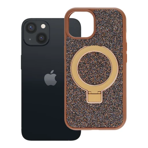  iPhone 15 Quartz Circle Stand Mag Cover barna tok - 5