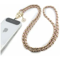  Telefonos csuklópánt Guess Saffiano Chain 4G Charm, rózsaszín