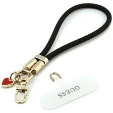  Szilikon telefonpánt Guess Wrist Strap Silicone Script Charms – fekete