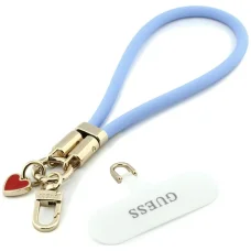 Szilikon telefonpánt Guess Wrist Strap Silicone Script Charms, kék