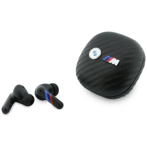 BMW TWS Bluetooth-fülhallgató ENC funkcióval, négyzetes karbonhatású kivitelben, fekete - 1