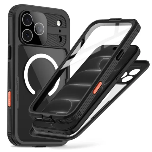  Apple iPhone 17 Pro / 18 Pro fekete Tech-Protect ShellBox MagSafe IP68 vízálló tok - 1