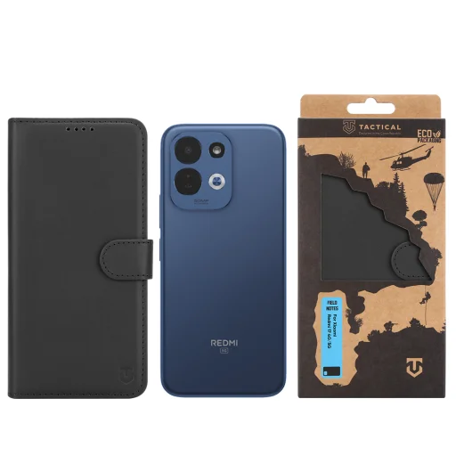  Xiaomi Redmi 17 4G/5G Tactical Field Notes oldalra nyíló tok, fekete - 6