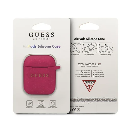 Guess GUACCSILGLFU Silicone AirPods 1/2 tok lila - 2