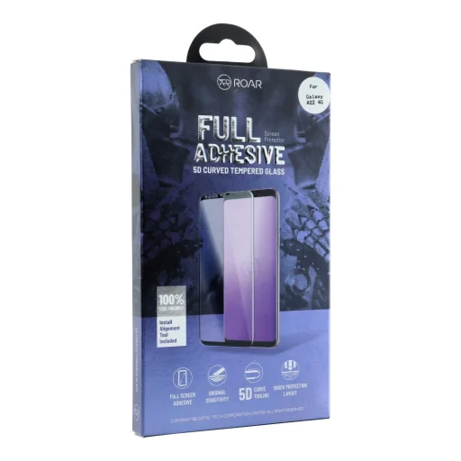 Samsung Galaxy A22 4G Roar 9H kijelzővédő üvegfólia 5D fekete - 3