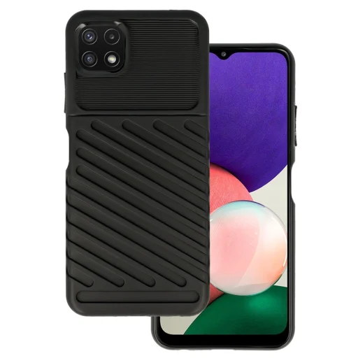 Samsung Galaxy A22 5G Thunder fokozott védelmet biztosító flexibilis TPU tok fekete - 1