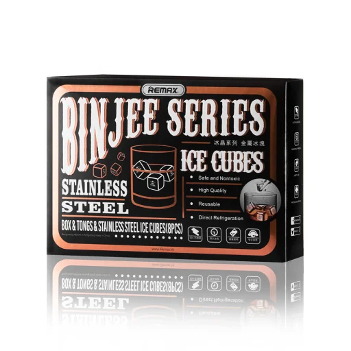 Remax Binjee nemesacél, fém jégkocka 8 db - 5