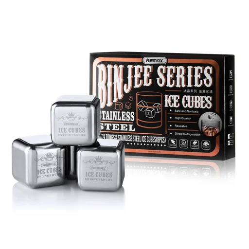 Remax Binjee nemesacél, fém jégkocka 8 db - 1