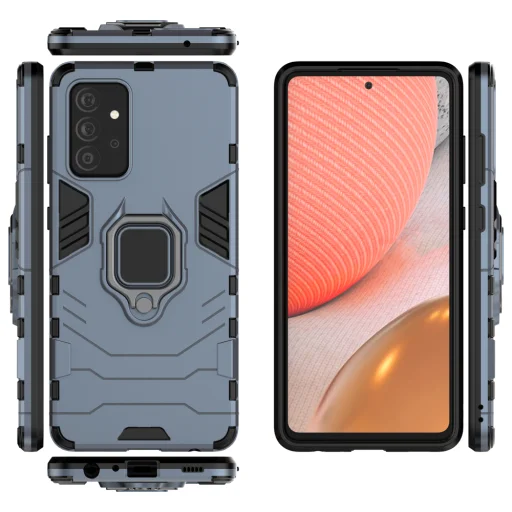 Samsung Galaxy A72 4G Ring Armor Case Kickstand telefontok kék - 6