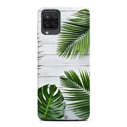 Samsung A12 Casegadget zöld levél mintás tok - 1