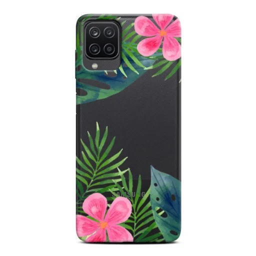 Samsung A12 Casegadget levél és virág mintás tok - 1