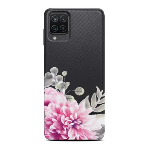 Samsung A12 Casegadget világos virág mintás tok - 1