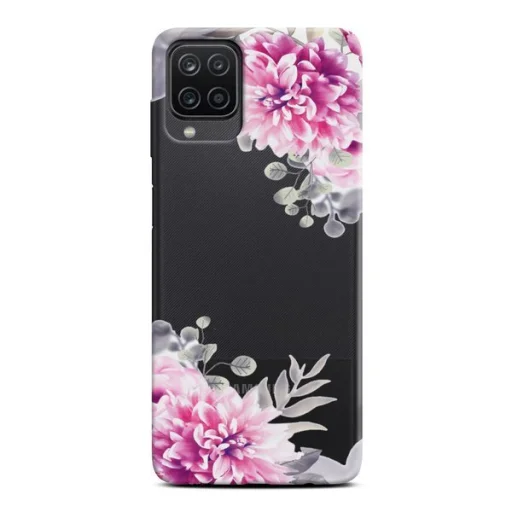 Samsung A12 Casegadget fehér virág mintás tok - 1