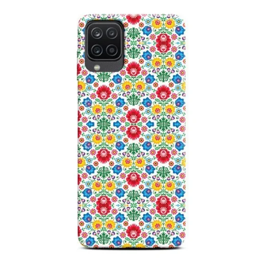 Samsung A12 Casegadget folk virág mintás tok - 1