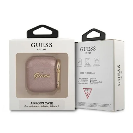 Guess GUA2SASMP 4G Saffiano AirPods 1/2 tok pink - 2