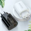 Hálózati töltő adapter 1x USB QC 3.0 fehér  5V / 3A 18W thumbnail