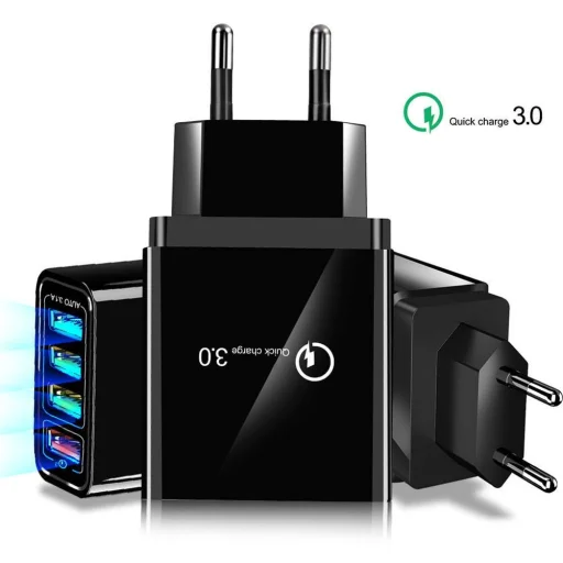 Nexeri Hálózati töltő adapter 4x USB QC 3.0 fekete - 7