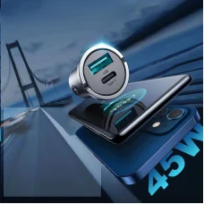 Joyroom C-A35 45W Szivargyújtós autós töltő 2x aljzattal gyűrű alakú kihúzóval fekete