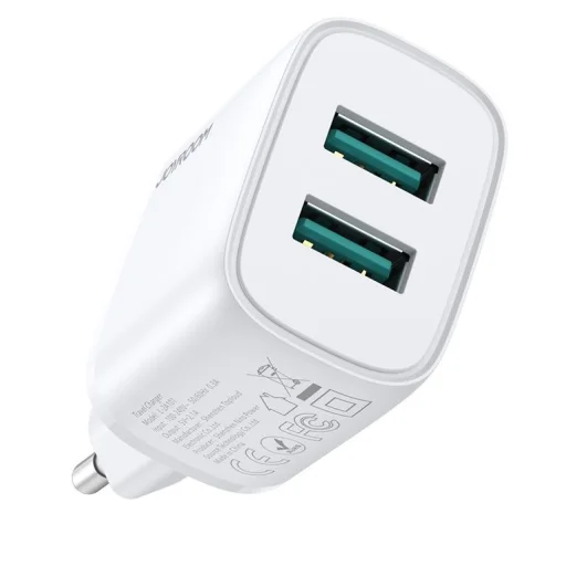 Joyroom L-2A121 Hálózati töltő adapter 2x USB fehér - 2