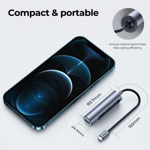 Joyroom S-H113 4in1 Dokkoló HUB USB Type-C -  2x USB 3.0, HDMI, Type-C - 2