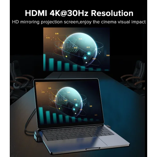 Joyroom S-H121 J-Cube MacBook dokkoló állomás space gray - 5