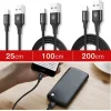 Baseus Rapid Nylon fonatos kábel USB - USB Type-C 2A 2m fekete (CATSU-C01) thumbnail