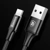 Baseus Rapid Nylon fonatos kábel USB - USB Type-C 2A 2m fekete (CATSU-C01) thumbnail