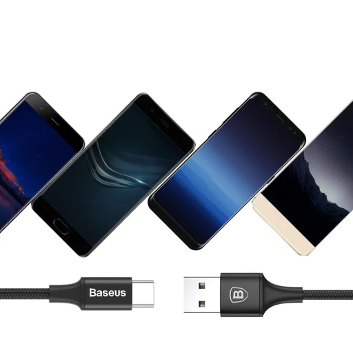 Baseus Rapid Nylon fonatos kábel USB - USB Type-C 2A 2m fekete (CATSU-C01) - 6