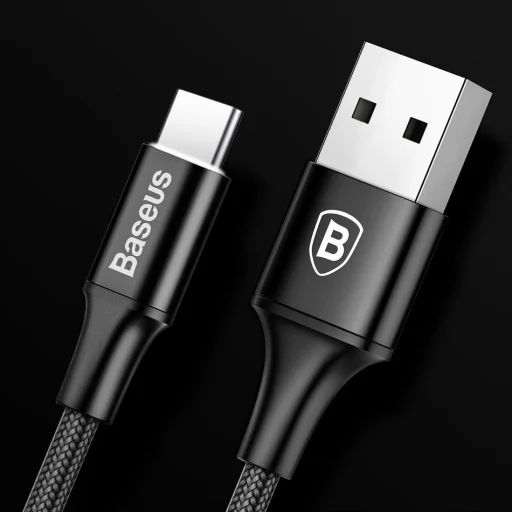 Baseus Rapid Nylon fonatos kábel USB - USB Type-C 2A 2m fekete (CATSU-C01) - 13