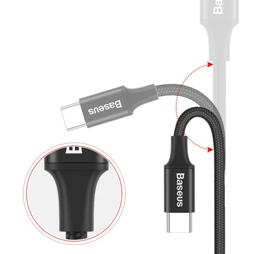 Baseus Rapid Nylon fonatos kábel USB - USB Type-C 2A 2m fekete (CATSU-C01) - 3