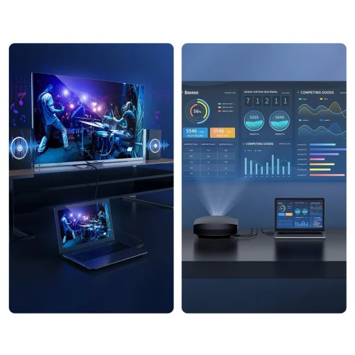 Baseus HDMI 2.0 kábel 4K 60Hz 3D HDR 18Gbps 2m fekete (CAKGQ-B01) - 10