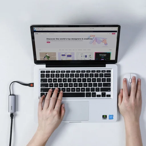 Baseus Külső hálózati adapter USB 3.2 Gen1 1000Mbps Gigabit Ethernet USB / USB Type-C szürke (CAHUB-AF0G) - 9