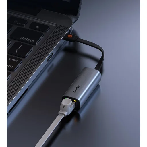 Baseus Külső hálózati adapter USB 3.2 Gen1 1000Mbps Gigabit Ethernet USB / USB Type-C szürke (CAHUB-AF0G) - 13