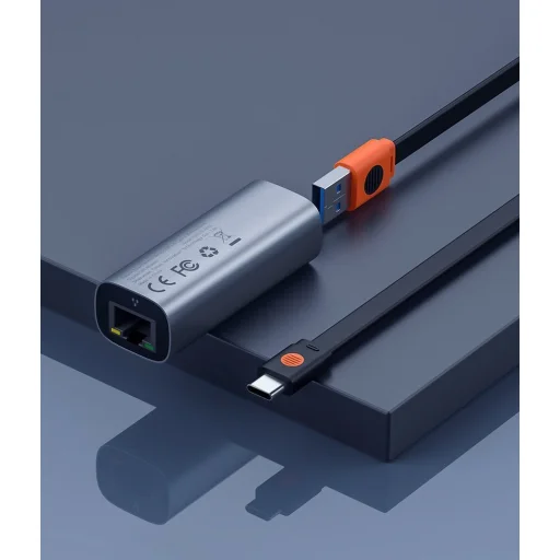 Baseus Külső hálózati adapter USB 3.2 Gen1 1000Mbps Gigabit Ethernet USB / USB Type-C szürke (CAHUB-AF0G) - 14