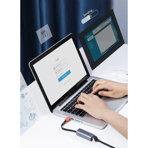 Baseus Külső hálózati adapter USB 3.2 Gen1 1000Mbps Gigabit Ethernet USB-A szürke (CAHUB-AD0G) - 17