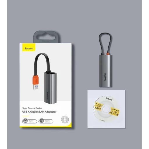 Baseus Külső hálózati adapter USB 3.2 Gen1 1000Mbps Gigabit Ethernet USB / USB Type-C szürke (CAHUB-AF0G) - 24